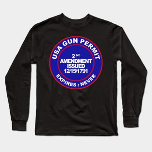 USA Gun Permit Long Sleeve T-Shirt